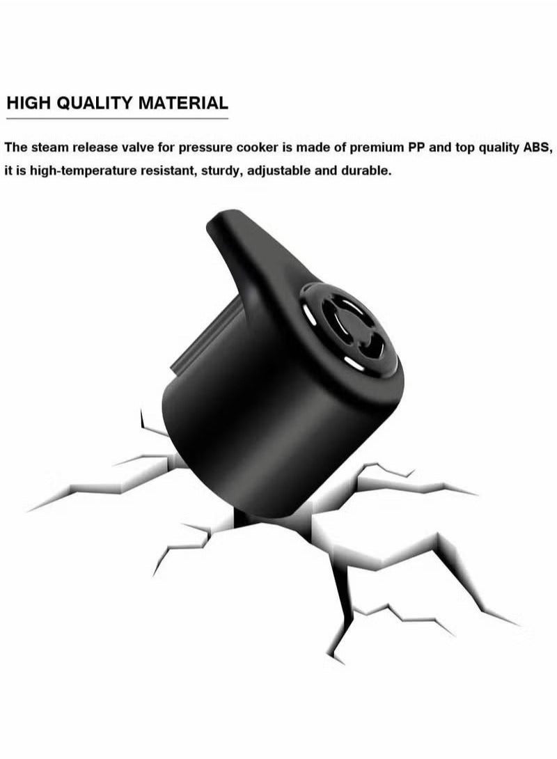 روكاوات 2 قطعة صمام الصمام البخار البلاستيكي صمام عالمي للوعاء الفوري 3 ، 5 ، 6 ، 8 كيوارت QT | ملحق مقبض إطلاق البخار لطباخ الضغط الكهربائي الأسود 1.02 × 1.02 × 0.76 سم - Image 2
