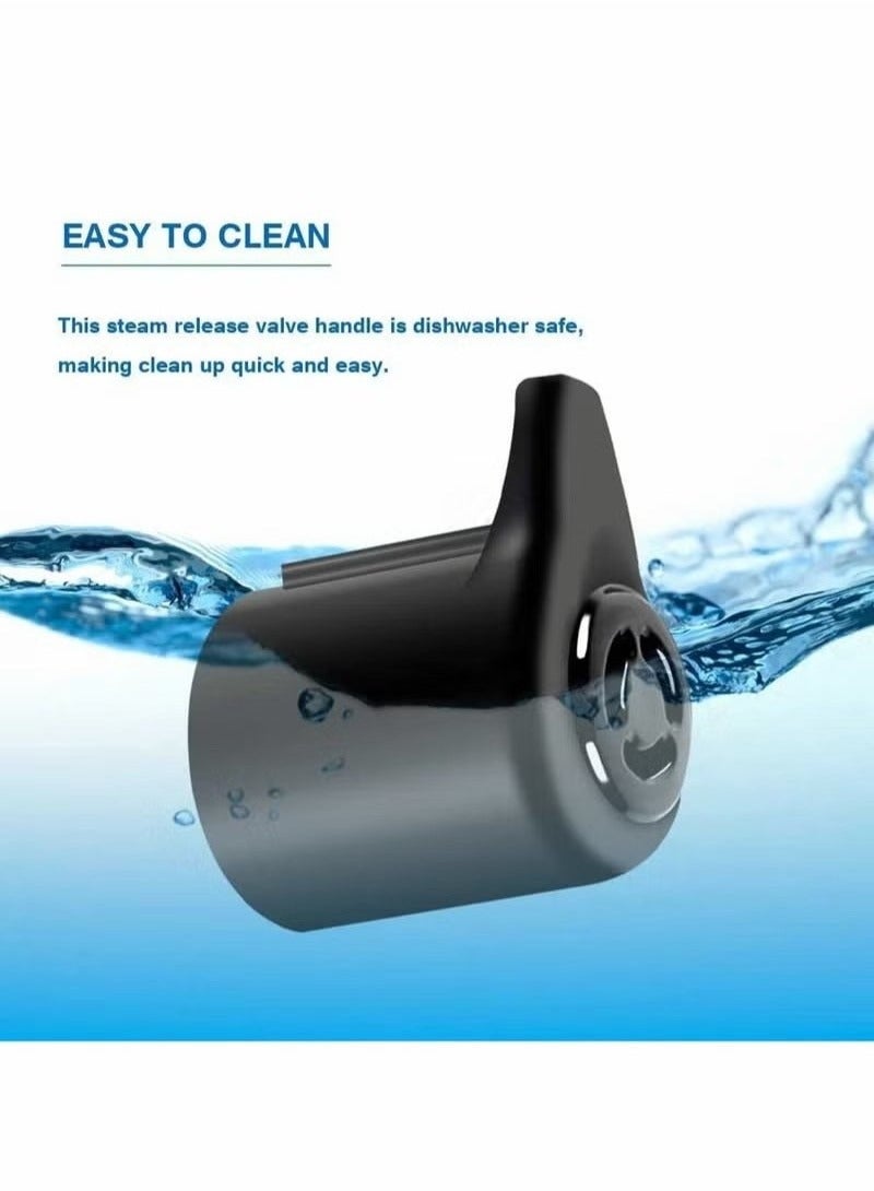 روكاوات 2 قطعة صمام الصمام البخار البلاستيكي صمام عالمي للوعاء الفوري 3 ، 5 ، 6 ، 8 كيوارت QT | ملحق مقبض إطلاق البخار لطباخ الضغط الكهربائي الأسود 1.02 × 1.02 × 0.76 سم - Image 3