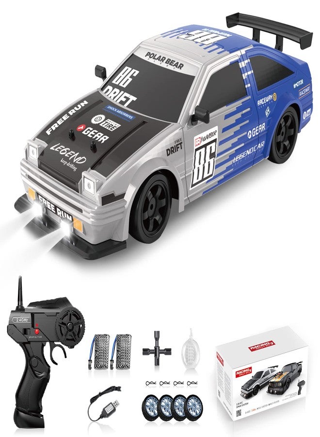 Sakeye RC Drift Car 2.4GHz 1:16 Scale 4WD High Speed Remote Control Cars Vehicle with LED Lights Two Batteries and Drifting Tires Racing Sport Toy Cars for Adults Boys Girls Kids, Multicolor - Image 1