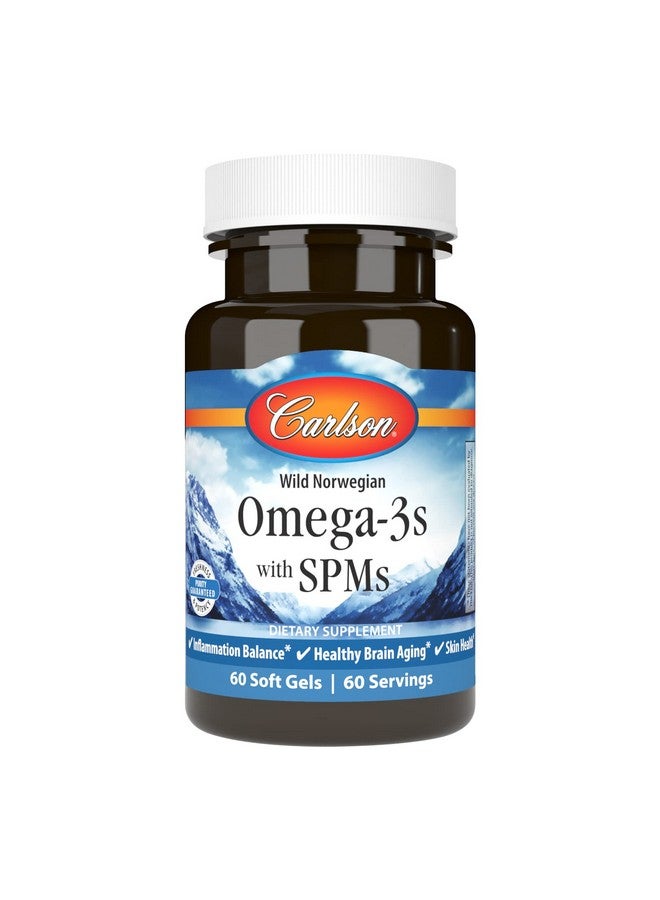 Carlson - Omega-3s with SPMs, Phospholipid Omega-3s, Pro-Resolving Mediators (PRMs), Healthy Brain Aging, Cellular Support, 60 Soft Gels - Image 1