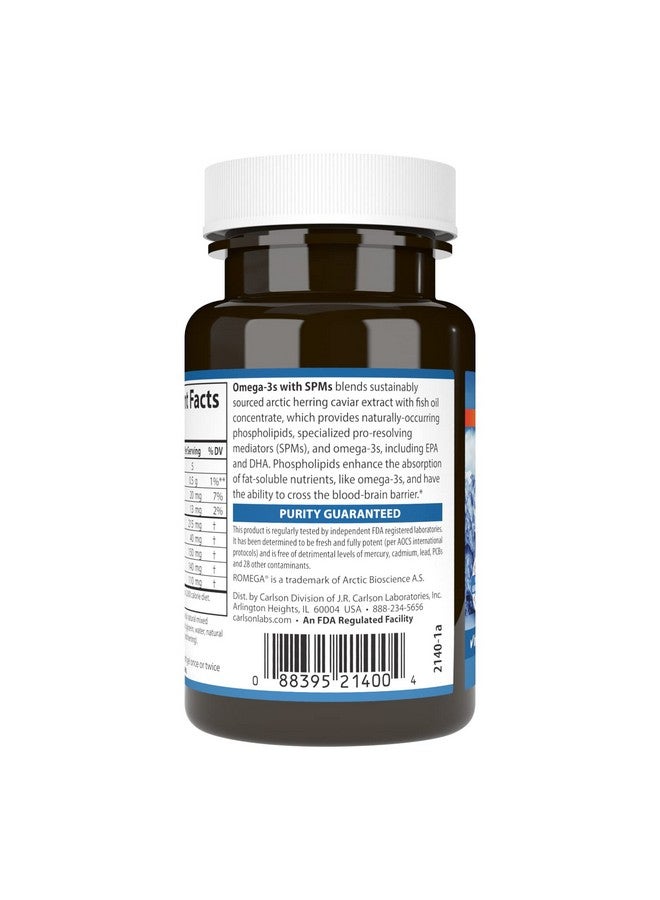 Carlson - Omega-3s with SPMs, Phospholipid Omega-3s, Pro-Resolving Mediators (PRMs), Healthy Brain Aging, Cellular Support, 60 Soft Gels - Image 3