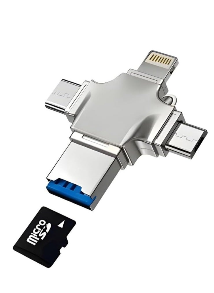 3-in-1 Multi Use Memory Card Reader LH01008, Compatible with Type-C, Micro USB and iPhone , External Card Reader for Fast Data Transfer , Supports Micro SD/T-Flash Cards , Ideal for Phones, Tablets, Laptops and Smart Devices , Compact and Portable Design