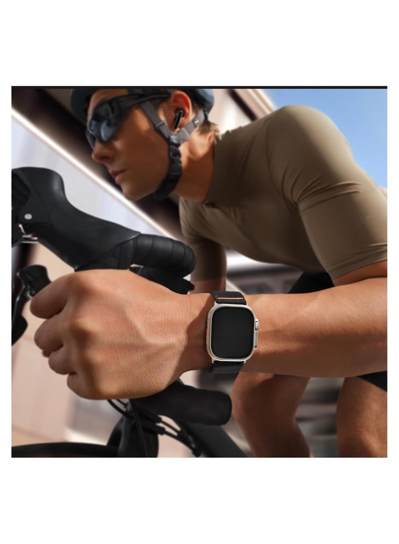 Elastic Nylon  for Apple Watch 42/44/45/49mm, Compatible with All Series (Series 9/8/7/6/5/4/SE/3/2/1), Wide Replacement Strap for Men and Women t Strap for Men and Women  Apple Watch band, elastic nylon strap, , sports watch strap, Apple Watch replacement strap, men's Apple Watch band, women's Apple Watch band, Apple Watch accessories - Image 4