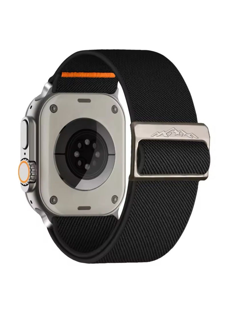 Elastic Nylon  for Apple Watch 42/44/45/49mm, Compatible with All Series (Series 9/8/7/6/5/4/SE/3/2/1), Wide Replacement Strap for Men and Women t Strap for Men and Women  Apple Watch band, elastic nylon strap, , sports watch strap, Apple Watch replacement strap, men's Apple Watch band, women's Apple Watch band, Apple Watch accessories - Image 1