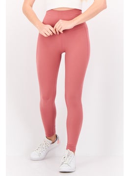 Adidas Women Tight Fit Brand Logo Training Leggings, Mauve  - Image 1