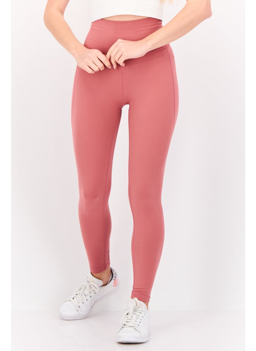 Adidas Women Tight Fit Brand Logo Training Leggings, Mauve  - Image 1