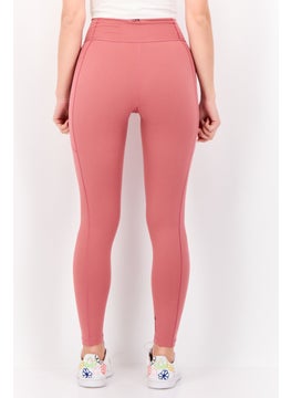 Adidas Women Tight Fit Brand Logo Training Leggings, Mauve  - Image 2