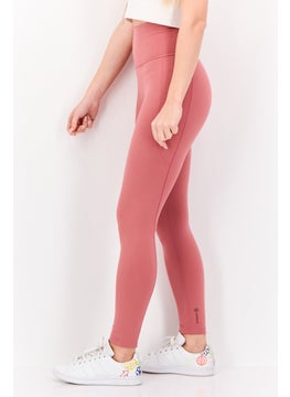 Adidas Women Tight Fit Brand Logo Training Leggings, Mauve  - Image 4