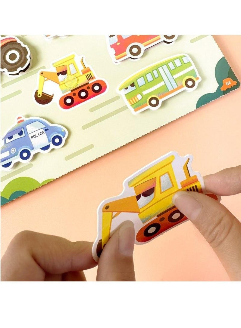 Prime Choice Traffic Theme Busy Book for Kids, Montessori Preschool Learning Activity Book with Reusable Stickers & 8 Color Markers, Transportation Educational Quiet Book for Toddlers Ages 3-6, Early Learning Travel Toy - Image 5