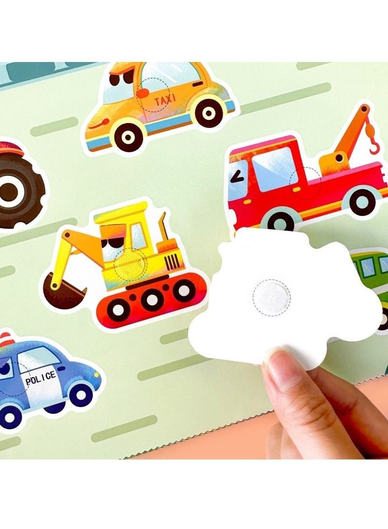 Prime Choice Traffic Theme Busy Book for Kids, Montessori Preschool Learning Activity Book with Reusable Stickers & 8 Color Markers, Transportation Educational Quiet Book for Toddlers Ages 3-6, Early Learning Travel Toy - Image 4