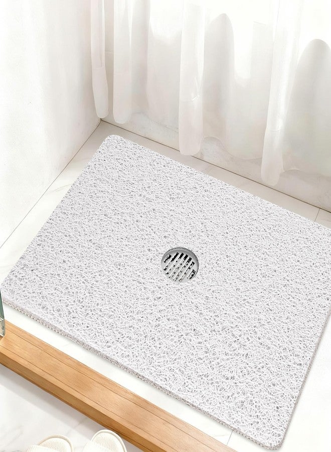 Mofonky Shower Mat Non Slip: 32 x 24 Inch Extra Large Loofah Shower Mats for Inside Shower - Anti Slip Shower Stall Matt with Drain Hole in Middle - Image 1