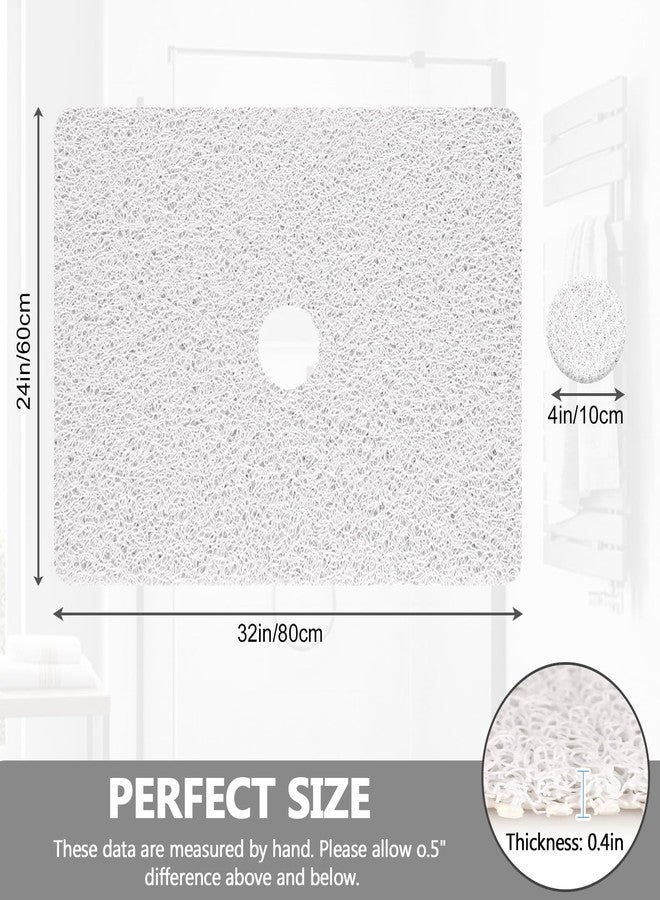 Mofonky Shower Mat Non Slip: 32 x 24 Inch Extra Large Loofah Shower Mats for Inside Shower - Anti Slip Shower Stall Matt with Drain Hole in Middle - Image 2