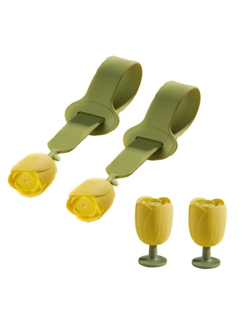 Soft Silicone Toilet Seat Lifter, Lavatory Cover Bathroom Handle, 2 Sets for Toilets, Yellow - Image 1