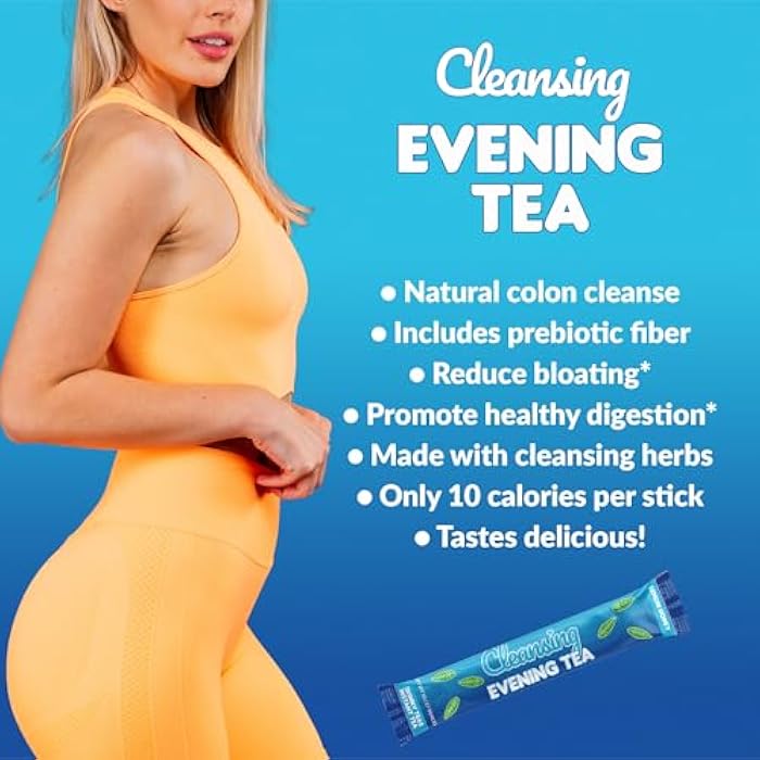 SkinnyBoost Skinny Teas Instant Tea Sticks – Cleansing Evening Tea – 14 Ct – Herbal Detox Blend with Colon and Body Cleansing Herbs – All Natural Gentle Cleanse, Reduce Bloat (Lemon Honey) - Image 4