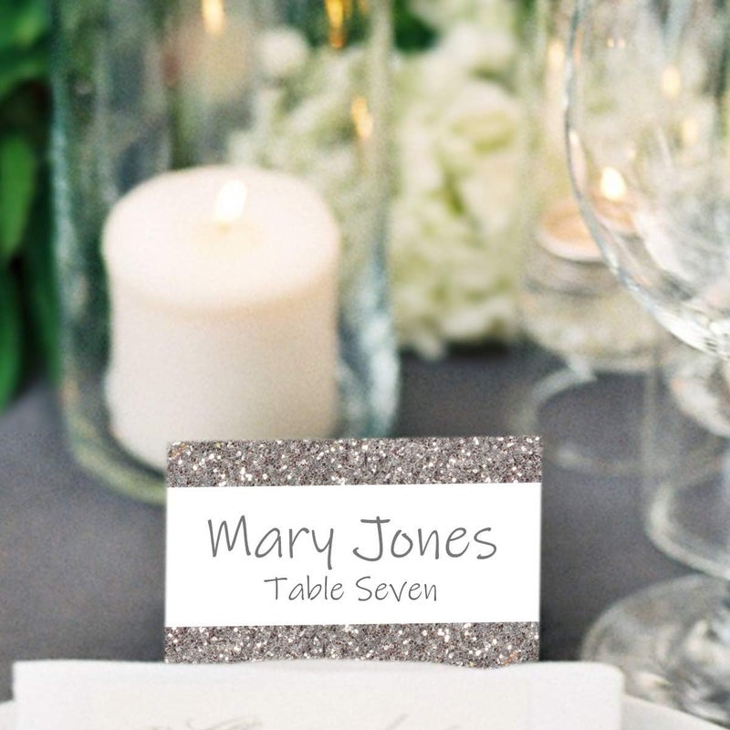 Hamilco Blank Tent Name Place Table Cards 3 1/2" x 2" Folded Card Stock - White Cardstock Paper 80lb Cover - 100 Pack - Image 4