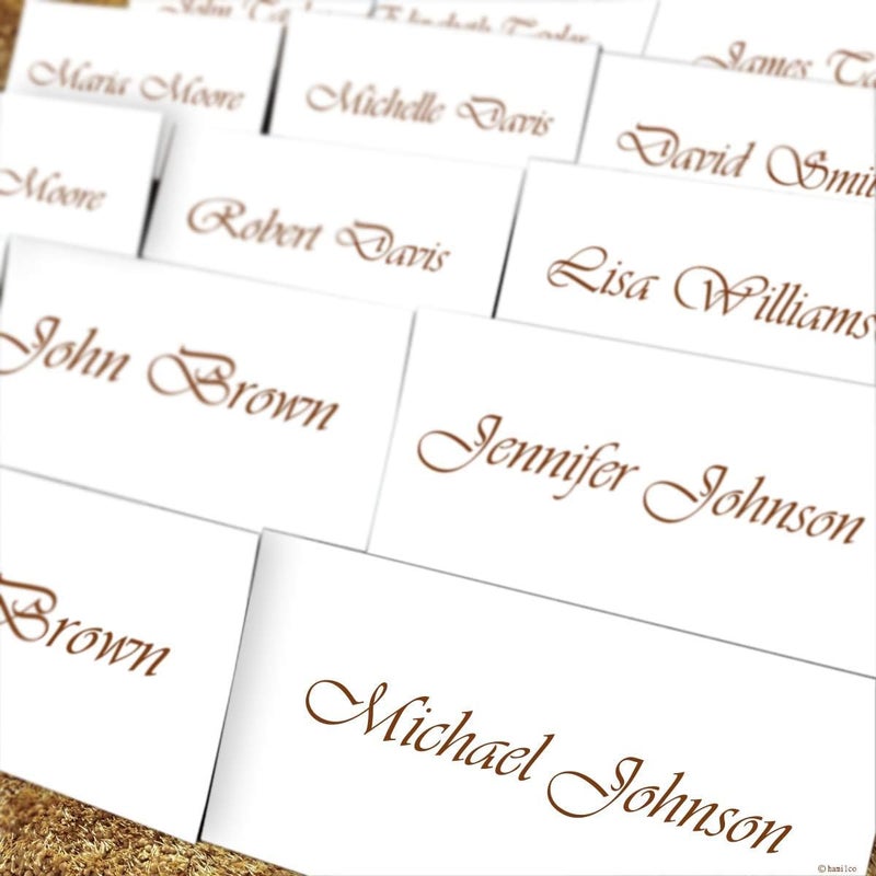 Hamilco Blank Tent Name Place Table Cards 3 1/2" x 2" Folded Card Stock - White Cardstock Paper 80lb Cover - 100 Pack - Image 3