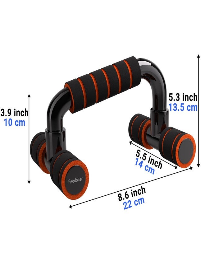 Readaeer Push Up Bars Gym Exercise Equipment Fitness 1 Pair Pushup Handles with Cushioned Foam Grip and Non-Slip Sturdy Structure Push Up Bars for Men & Women (Orange) - Image 5
