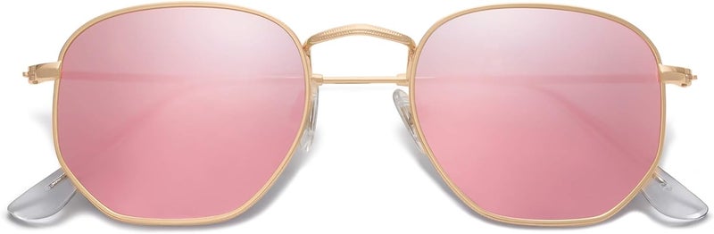 Sojos Square Polarized Sunglasses for Women Men Small Hexagonal Polygon Mirrored Lens SJ1072 - Image 1