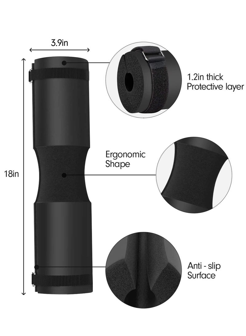 XiuWoo Squat Pad Barbell Pad for Squats, Pad for Lunges and Hip Thrusts - Foam Sponge Pad Provides Relief to Neck and Shoulders While Training Fit Standard and Olympic Bars Black - Image 2