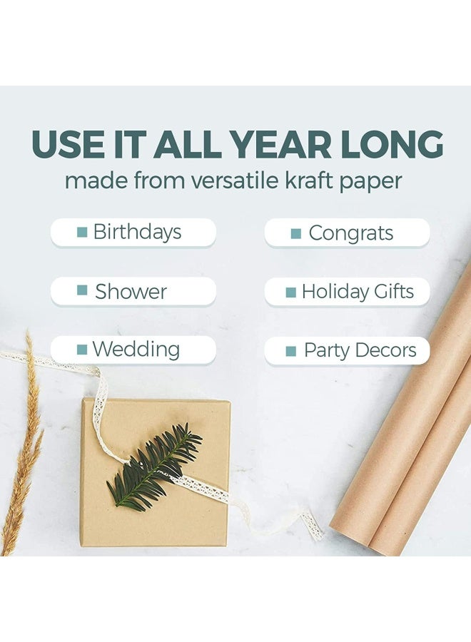 Premify Jumbo Brown Kraft Paper Roll (75Cm X 30M) 80Gsm, Arts & Crafts Gift Packing Paper, Gift Wrapping Paper, Student Drawing Painting Wall Art Rolls, Butcher Paper - Image 4