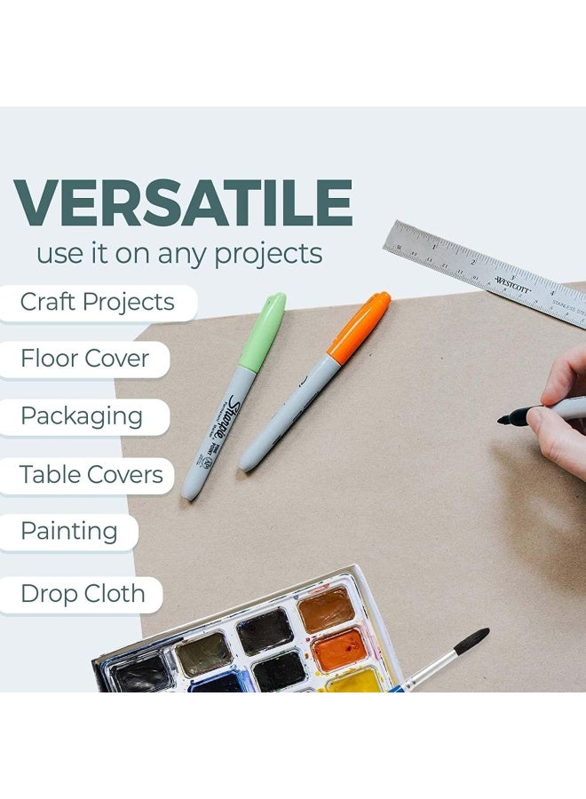 Premify Jumbo Brown Kraft Paper Roll (75Cm X 30M) 80Gsm, Arts & Crafts Gift Packing Paper, Gift Wrapping Paper, Student Drawing Painting Wall Art Rolls, Butcher Paper - Image 5