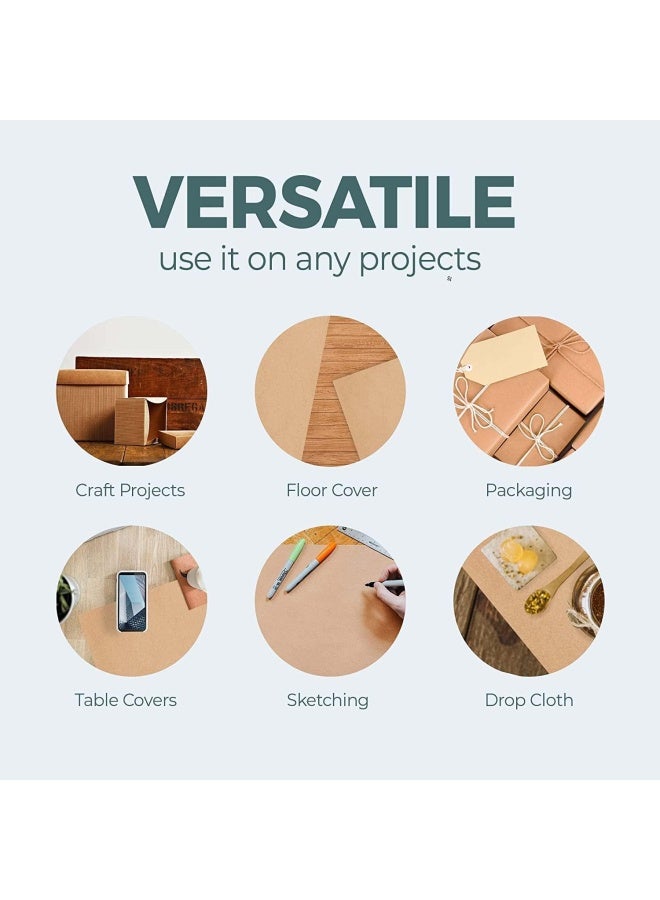 Premify Jumbo Brown Kraft Paper Roll (75Cm X 30M) 80Gsm, Arts & Crafts Gift Packing Paper, Gift Wrapping Paper, Student Drawing Painting Wall Art Rolls, Butcher Paper - Image 3