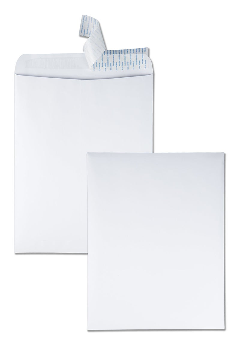 Quality Park 12 x 15-1/2 Catalog Mailing Envelopes, Redi-Strip Self Seal Closure, 28 lb White Wove Paper, 100 per Box (QUA44082) - Image 1