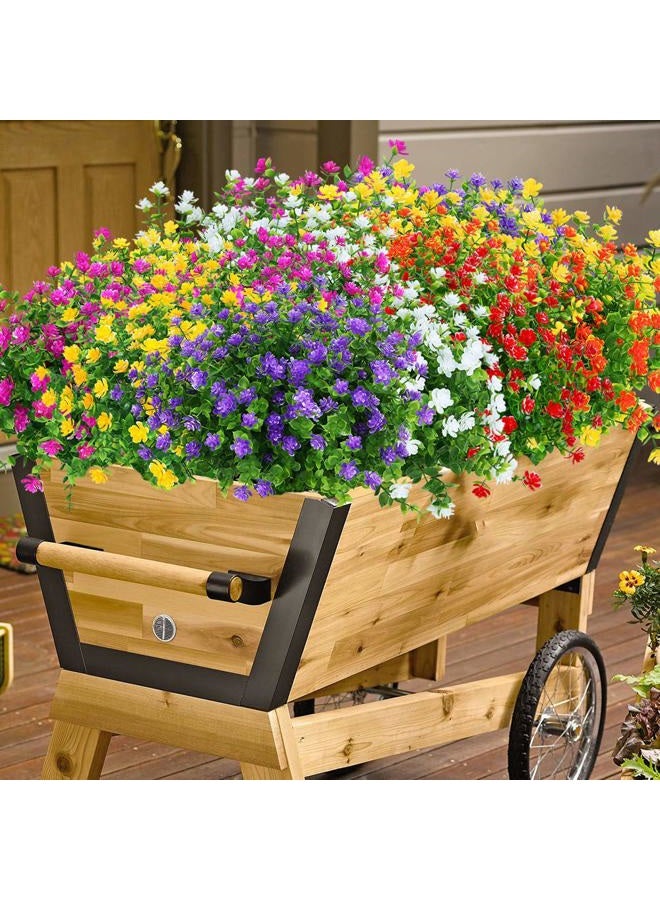 ArtBloom 6 Bundles Outdoor Artificial Flowers UV Resistant Fake Boxwood Plants, Faux Plastic Greenery for Indoor Outside Hanging Plants Garden Porch Window Box Home Wedding Farmhouse Decor (Off White) - Image 5