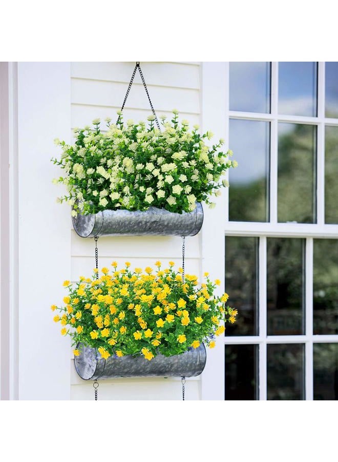 ArtBloom 6 Bundles Outdoor Artificial Flowers UV Resistant Fake Boxwood Plants, Faux Plastic Greenery for Indoor Outside Hanging Plants Garden Porch Window Box Home Wedding Farmhouse Decor (Off White) - Image 2
