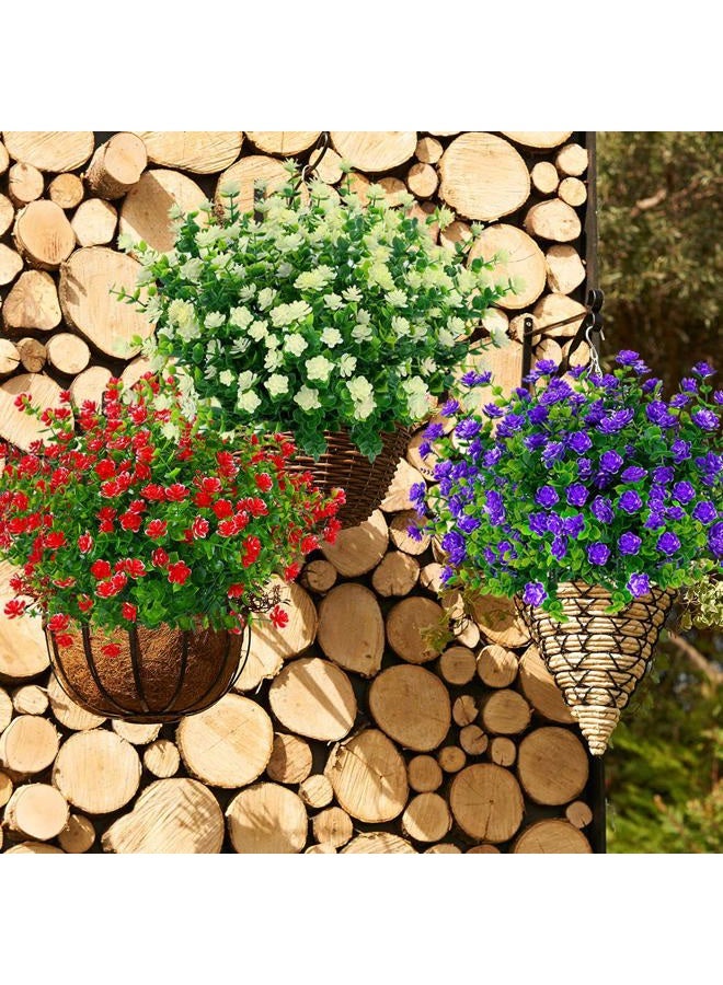 ArtBloom 6 Bundles Outdoor Artificial Flowers UV Resistant Fake Boxwood Plants, Faux Plastic Greenery for Indoor Outside Hanging Plants Garden Porch Window Box Home Wedding Farmhouse Decor (Off White) - Image 3