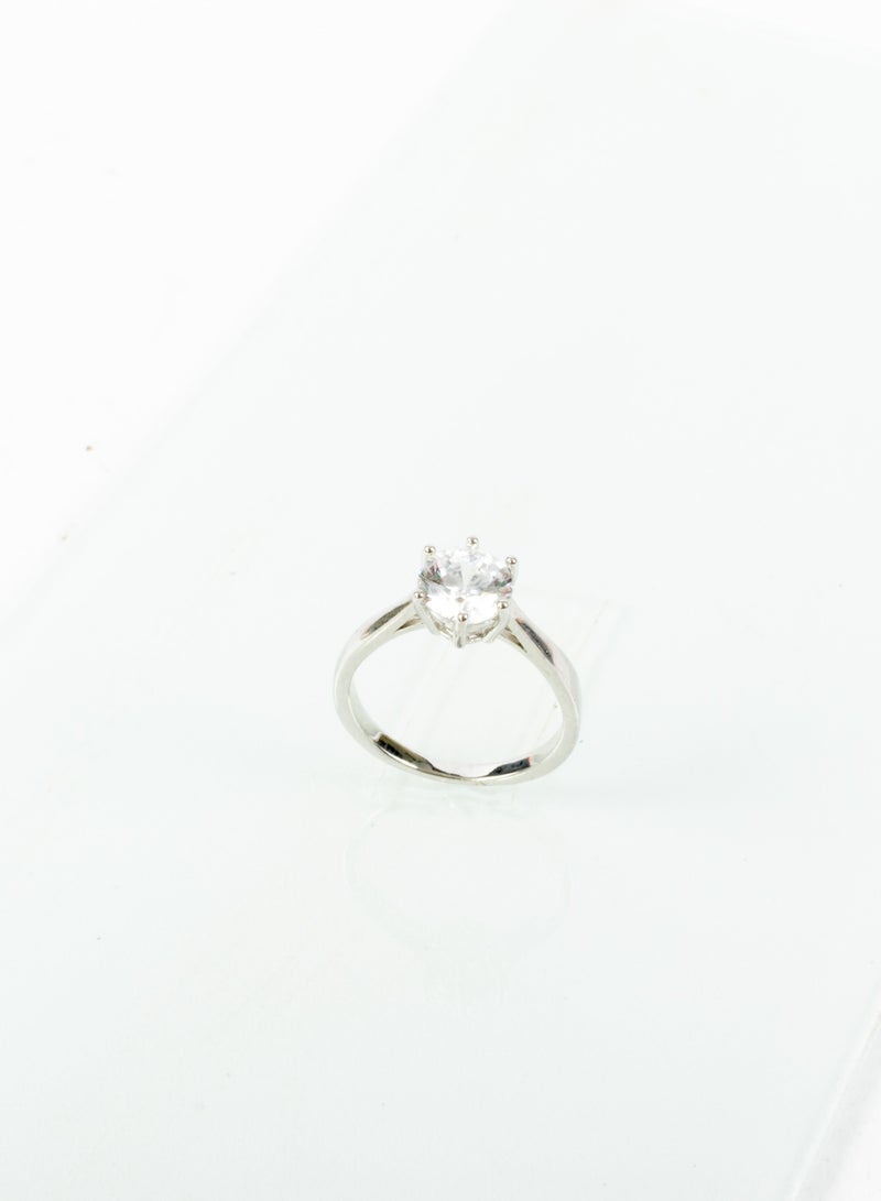 Chinese Gold Twins Ring White with a zircon stone size 9