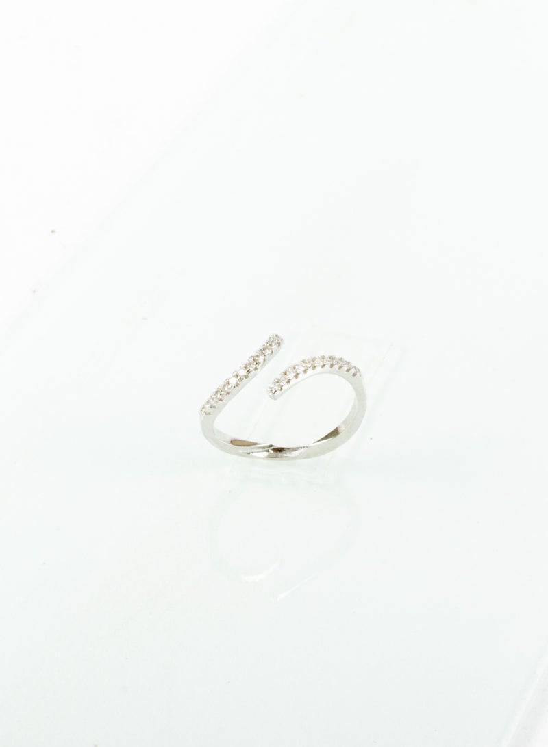 Chinese Gold Twins Ring White with a zircon stone size 9