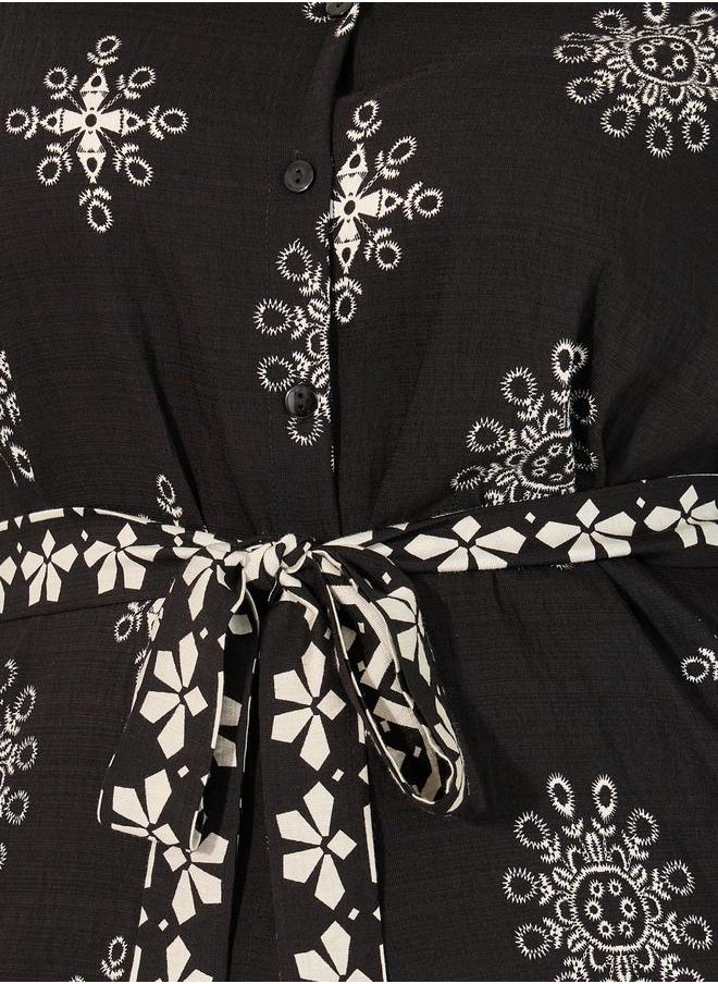 Styli - Printed oversized Shirt & Wide Leg Trousers Set - Image 1