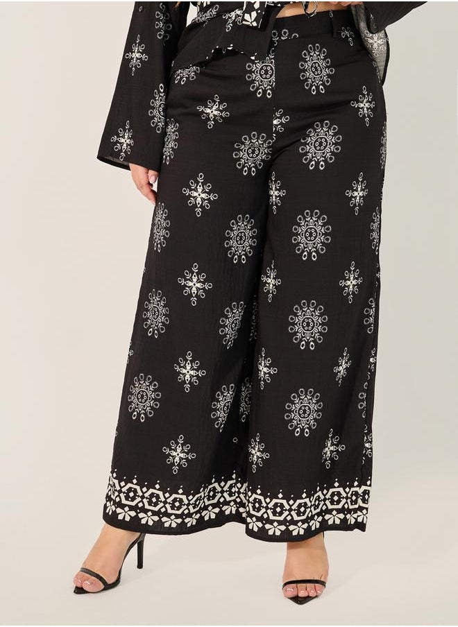 Styli - Printed oversized Shirt & Wide Leg Trousers Set - Image 1
