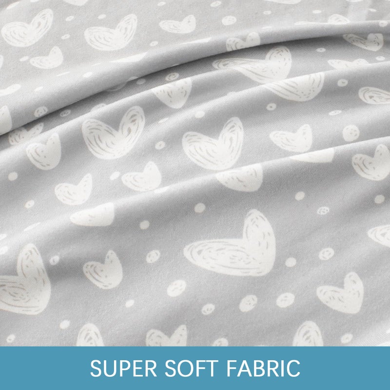 Biloban Pregnancy Full Body Pillow Cover U-Shaped (Cover Only), Super Soft Pillowcase Replacement Cover for Maternity Pillow, Universal Fit, Grey Hearts Print  - Image 4