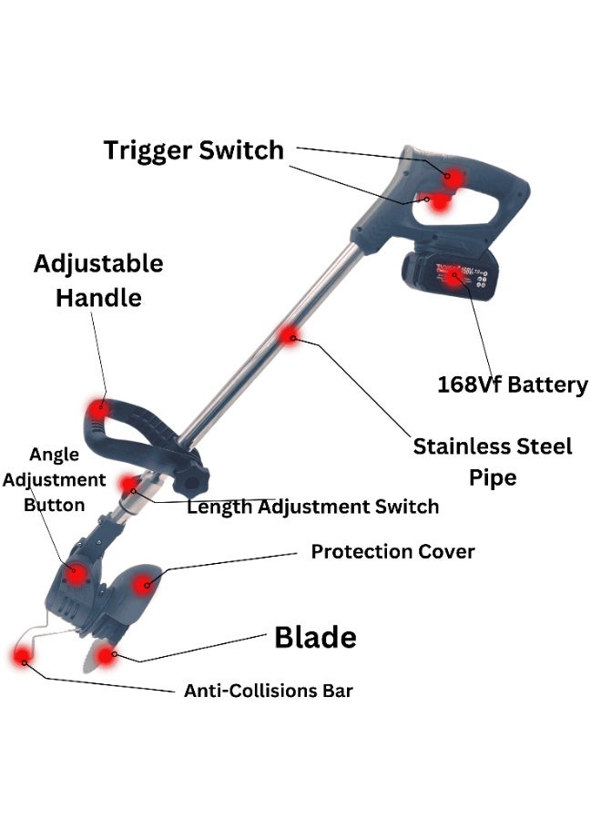 BONAI Battery Powered String Trimmer with Batteries & Charger - All-in-One Electric Grass Cutter, Lawn Mower Edger Tool, and Grass Wacker - Image 2