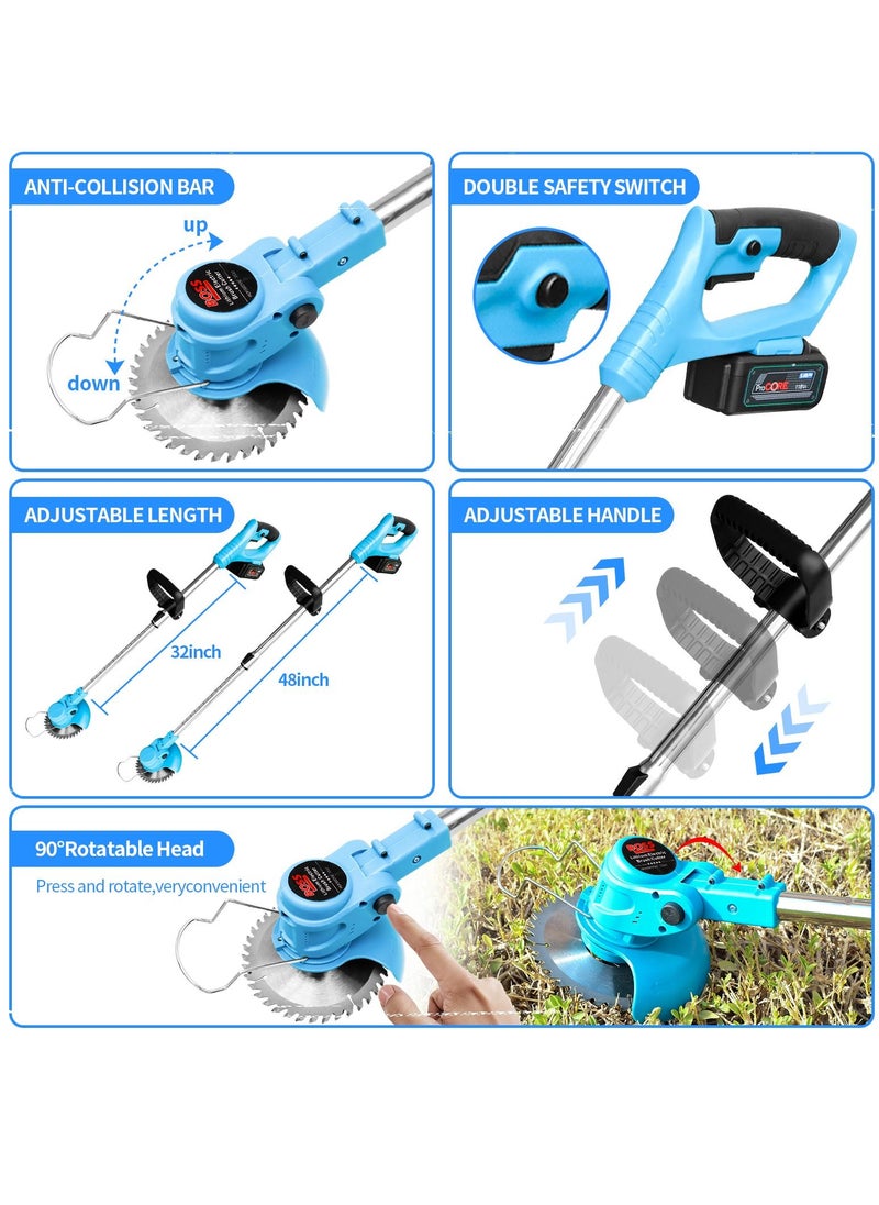BOSS LIFE STYLE - Battery Powered String Trimmer with Batteries & Charger - All-in-One Electric Grass Cutter, Lawn Mower Edger Tool, and Grass Wacker - Image 1