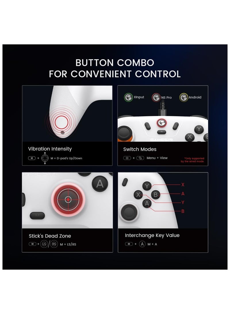 GameSir Nova Lite 2.4g Wireless Controller for Windows PC, iPhone, Android, Switch & Steam Deck, Bluetooth Controller Gamepad with Hall Effect Trigger,Turbo,Rumble Vibration(Nova Lite White)  - Image 5