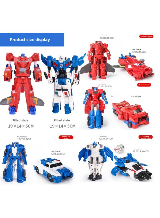 Large Fit Deformation Toy Collision Deformation Robot Collision Magnetic Two-in-one Deformation Robot Boy-Color:Large Guard Special Police  - Image 3
