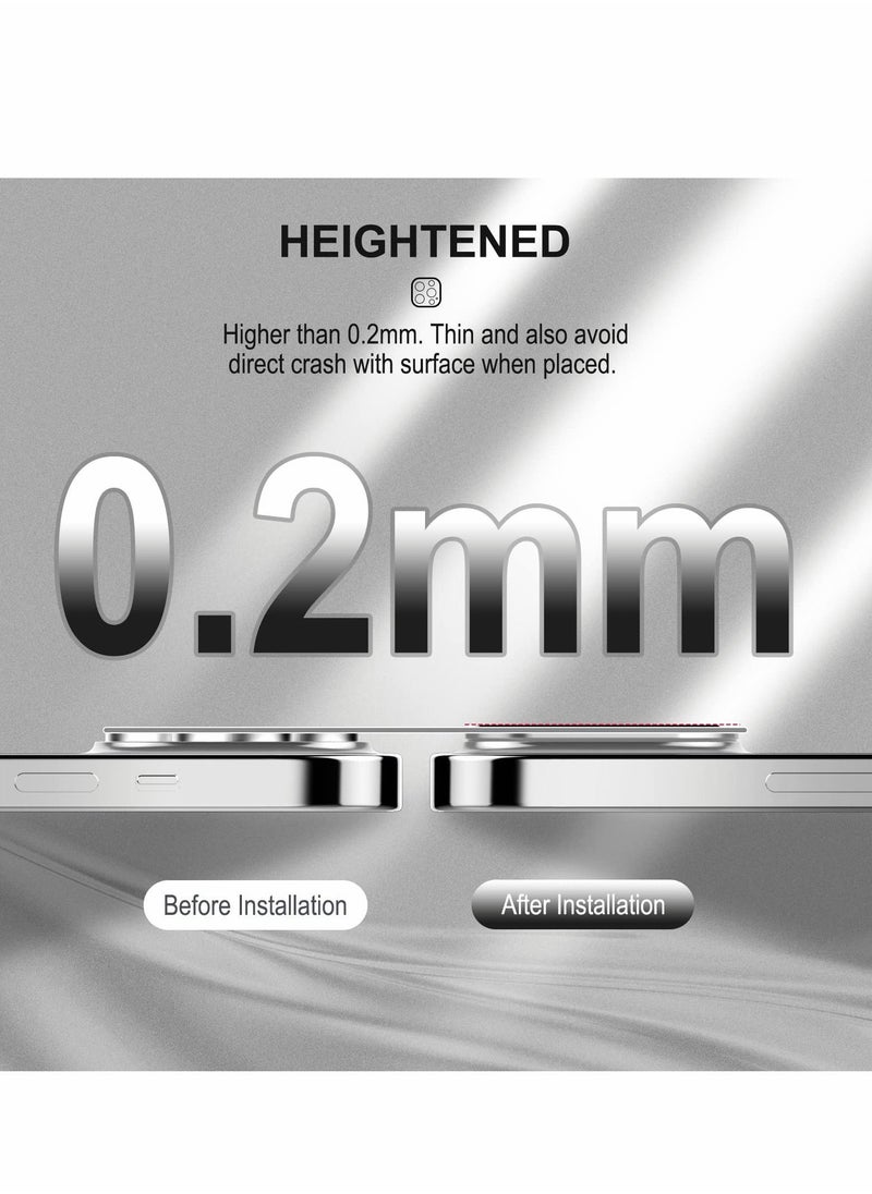 Y&D Camera Lens Protector for iPhone 13 Pro, 2 Pack Ultra-Thin/Anti-Fingerprint/Anti-Scratch Aluminum Alloy Film 6.1 inch (Silver)  - Image 4