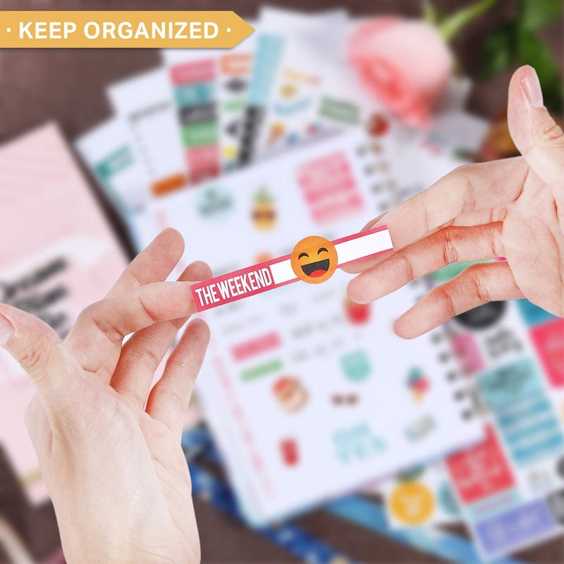 MaaIbok Planner Stickers Pack - 28 Sheets / 1378 Stickers, Stylish Variety Assortment Bundle Planner Accessories for Planning or Decorating Planners, Journals & Calendars, Re-stic as Special Design - Image 4