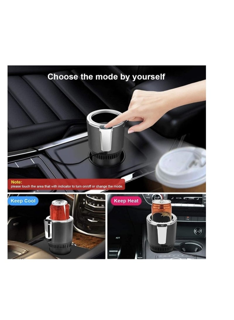 DENX Auto Cooling and Heating Cup Holder for Car 12V Portable Electric Drink Warmer and Cooler Smart Thermoelectric Mug Holder for Hot and Cold Beverages... - Image 2