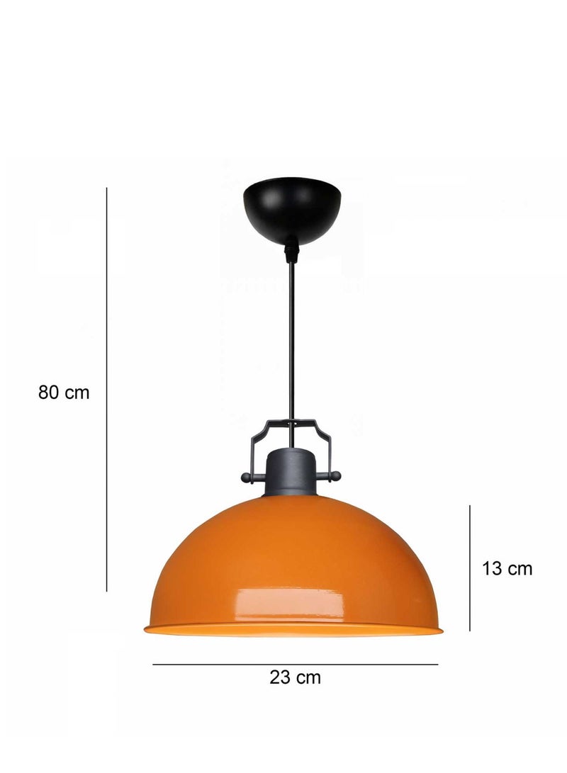 Swiss Retro Metal Pendant Light - Orange - Image 1