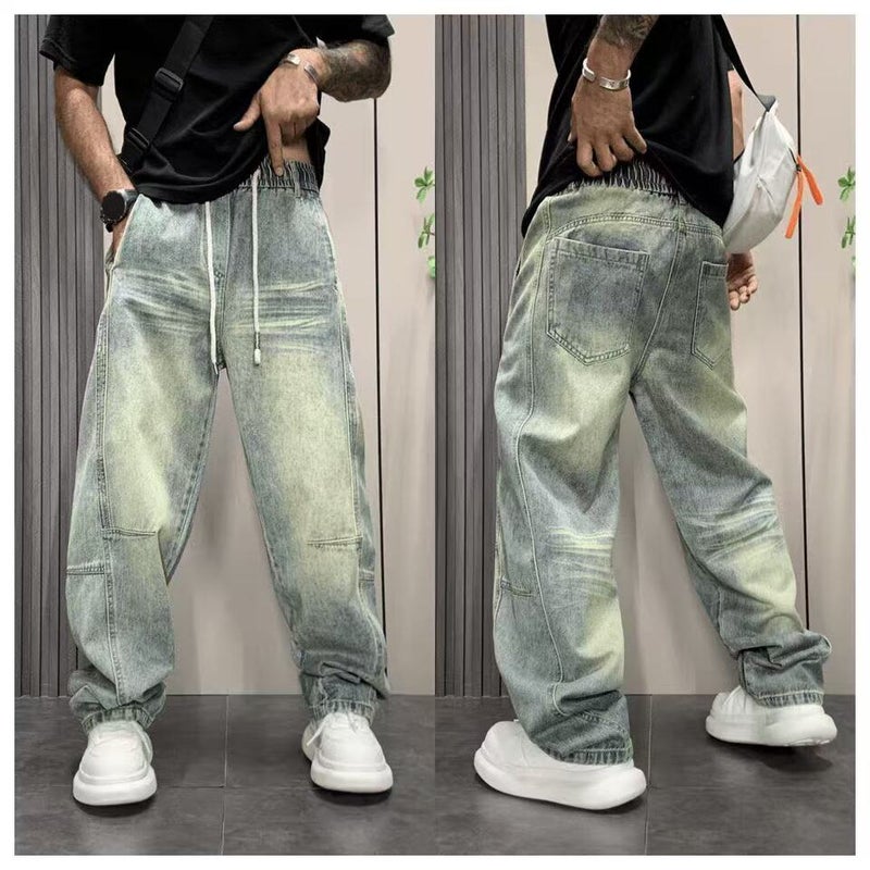 Unisex Classic Denim Jeans Loose Fit Daily Outdoor Wear - Image 3