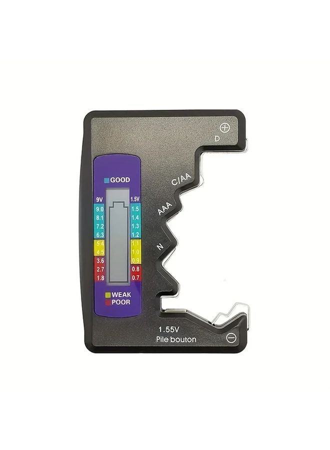 Black Portable BT 886 Battery Tester AA AAA 9V 1 5V Lithium Button Capacity Voltage Load Diagnostic Tool Digital LCD Display - Image 1