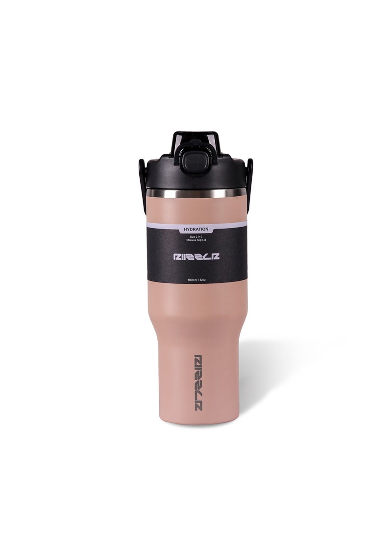 RIIZZLR® 1000ml Insulated Water Bottle Tumbler with 2-in-1 Straw & Sip Lid – Stainless Steel Vacuum Flask, Double Wall, BPA-Free, Leakproof, Wide Mouth, Keeps Drinks Hot 12H / Cold 24H - Image 2