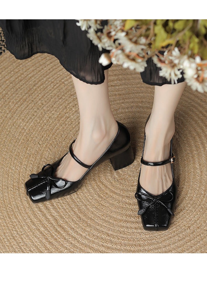 Loquat - Sheepskin Mary Jane Coarse Custom Shoes - Image 1