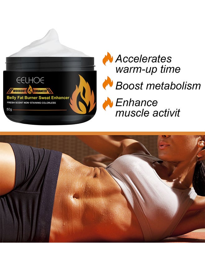 EELHOE Hot Cream For Belly Fat Burner, Hot Cream Cellulite And Fat Burner, Sweat Fat Burning Gel, Slimming Waist, Belly And Slimming Cream 50G - Image 4