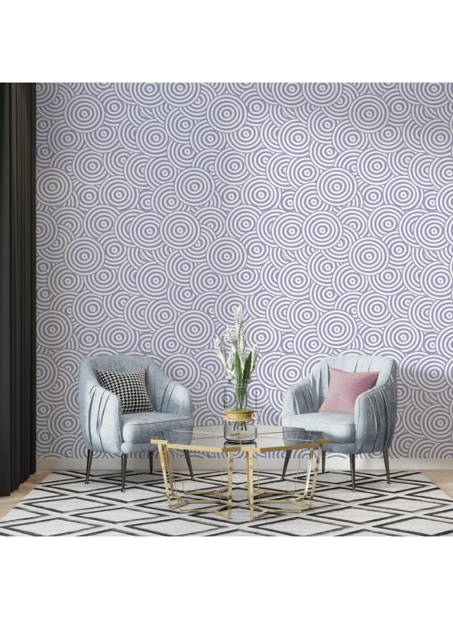 Home Gallery Circle Pattern Neutral Geometric  Fabric Wallpaper Covers An Area ​​Up To 4.2Mx3M With Adhesive  And Smoothing Tool - Image 1