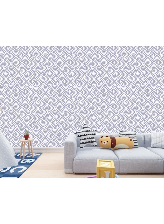 Home Gallery Circle Pattern Neutral Geometric  Fabric Wallpaper Covers An Area ​​Up To 4.2Mx3M With Adhesive  And Smoothing Tool - Image 2